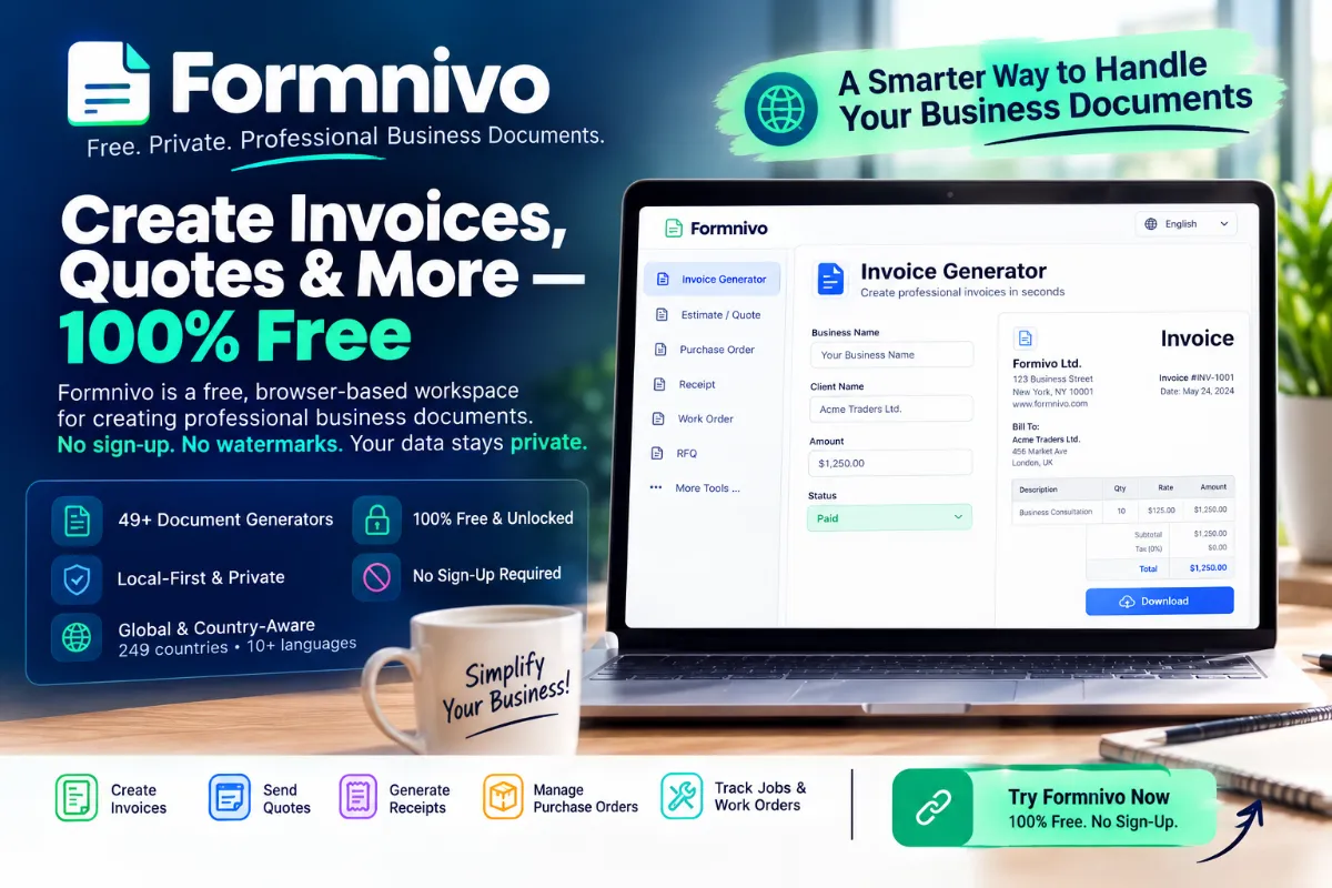 Formnivo Invoice Generator: Free & Private