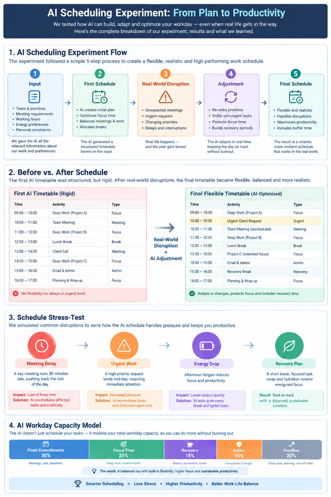 AI scheduling experiment flow